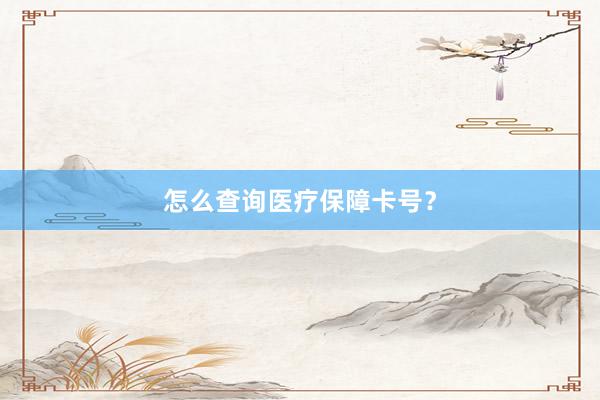 怎么查询医疗保障卡号？